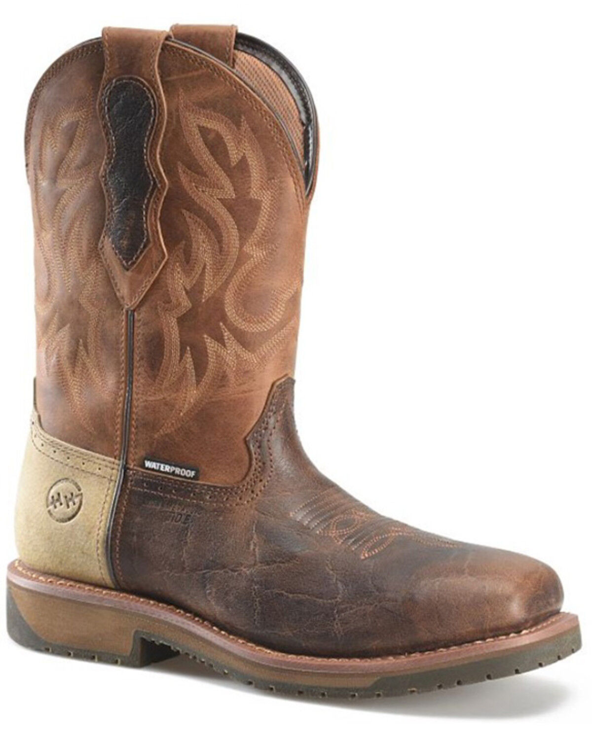 Image #1 - Double H Men's Outlook Waterproof Work Boots - Composite Toe, Brown, hi-res