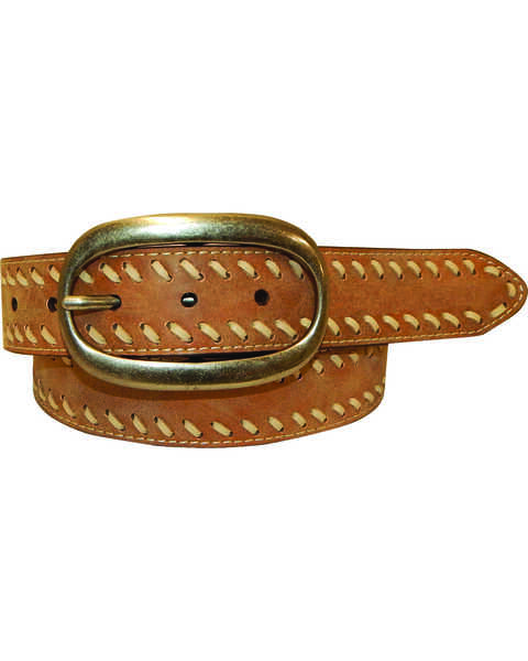 Cowgirls Rock Women's Light Brown Vintage Leather Belt , Lt Brown, hi-res