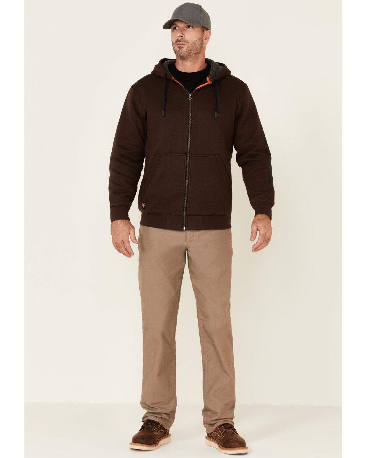 Image #2 - Hawx Men's Brown Martin Insulated Zip-Front Hooded Work Jacket, , hi-res