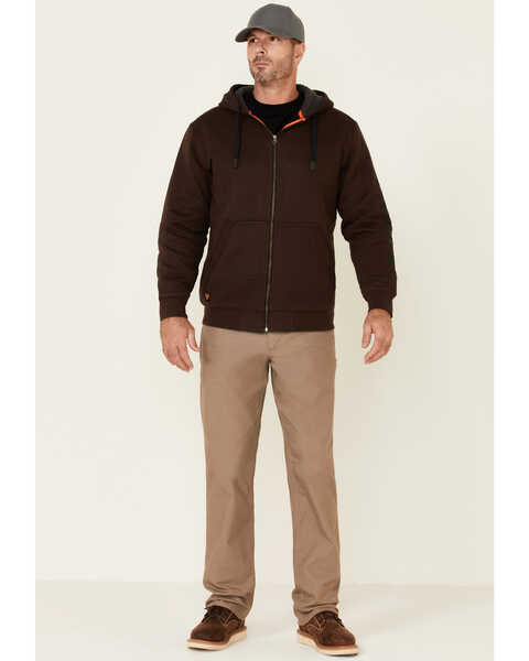 Image #2 - Hawx Men's Brown Martin Insulated Zip-Front Hooded Work Jacket , Brown, hi-res
