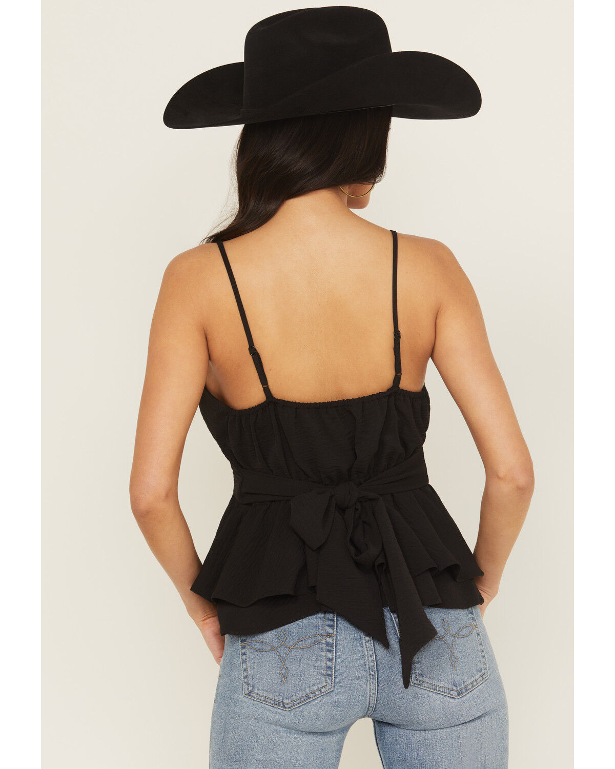 Image #4 - Originality Women's Emma Sleeveless Tie-Back Top, Black, hi-res