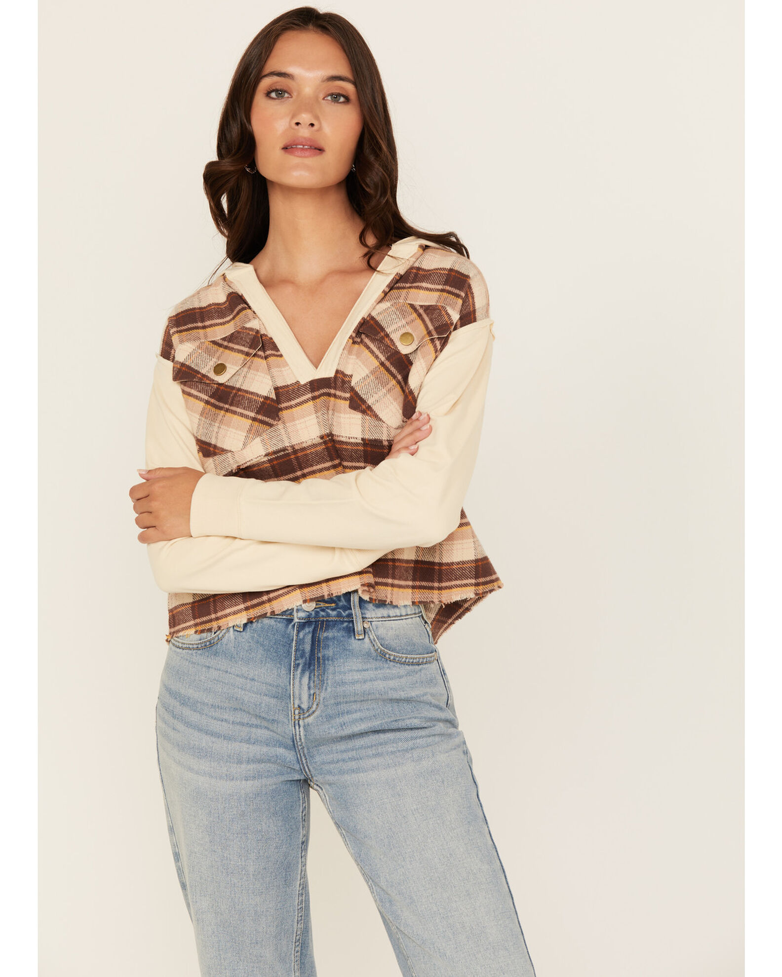 Cleo Wolf Women s Damian Hooded Flannel Pullover Country Outfitter