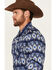 Image #2 - Rock & Roll Denim Men's Southwestern Print Long Sleeve Pearl Snap Stretch Western Shirt, Blue, hi-res