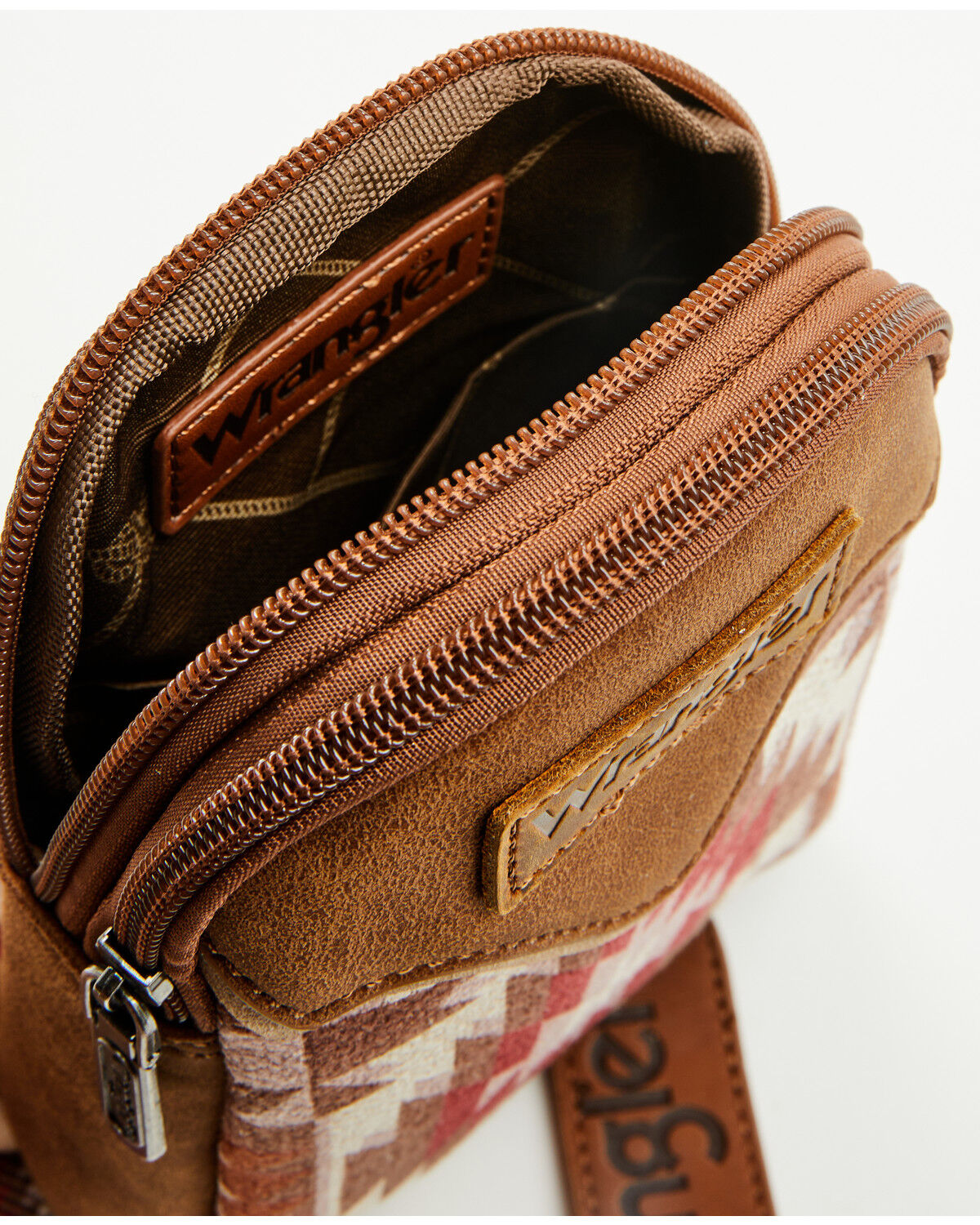 Image #4 - Wrangler x Boot Barn Women's Southwestern Print Sling Crossbody Bag, Brown, hi-res