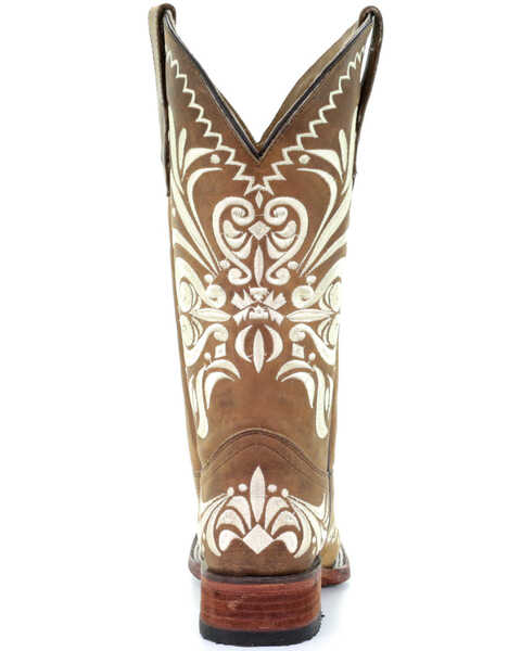 Image #4 - Circle G Women's Embroidery Western Boots - Square Toe, Tan, hi-res