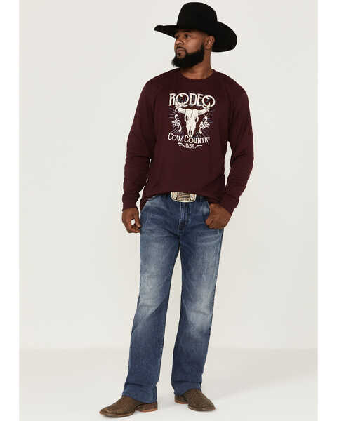 Cody James Men's Cow Country Rodeo Graphic T-Shirt , Burgundy, hi-res