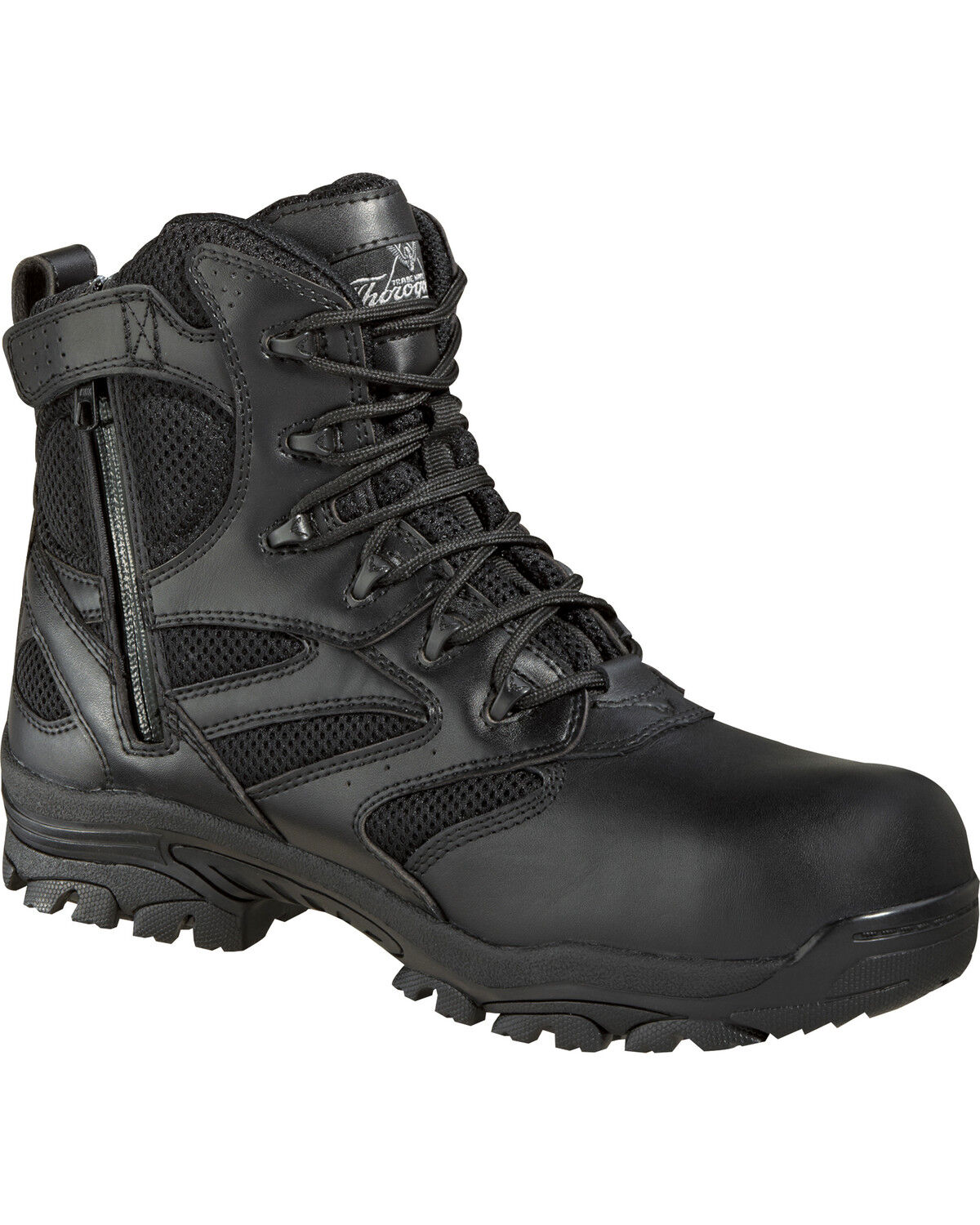 Image #1 - Thorogood Men's Deuce 6" Waterproof Side Zip Work Boots - Composite Toe, Black, hi-res