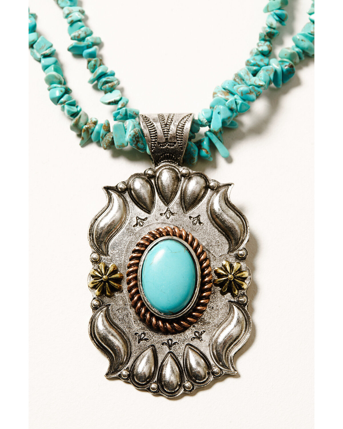 Image #2 - Shyanne Women's Cactus Rose Turquoise Medallion Necklace, Multi, hi-res