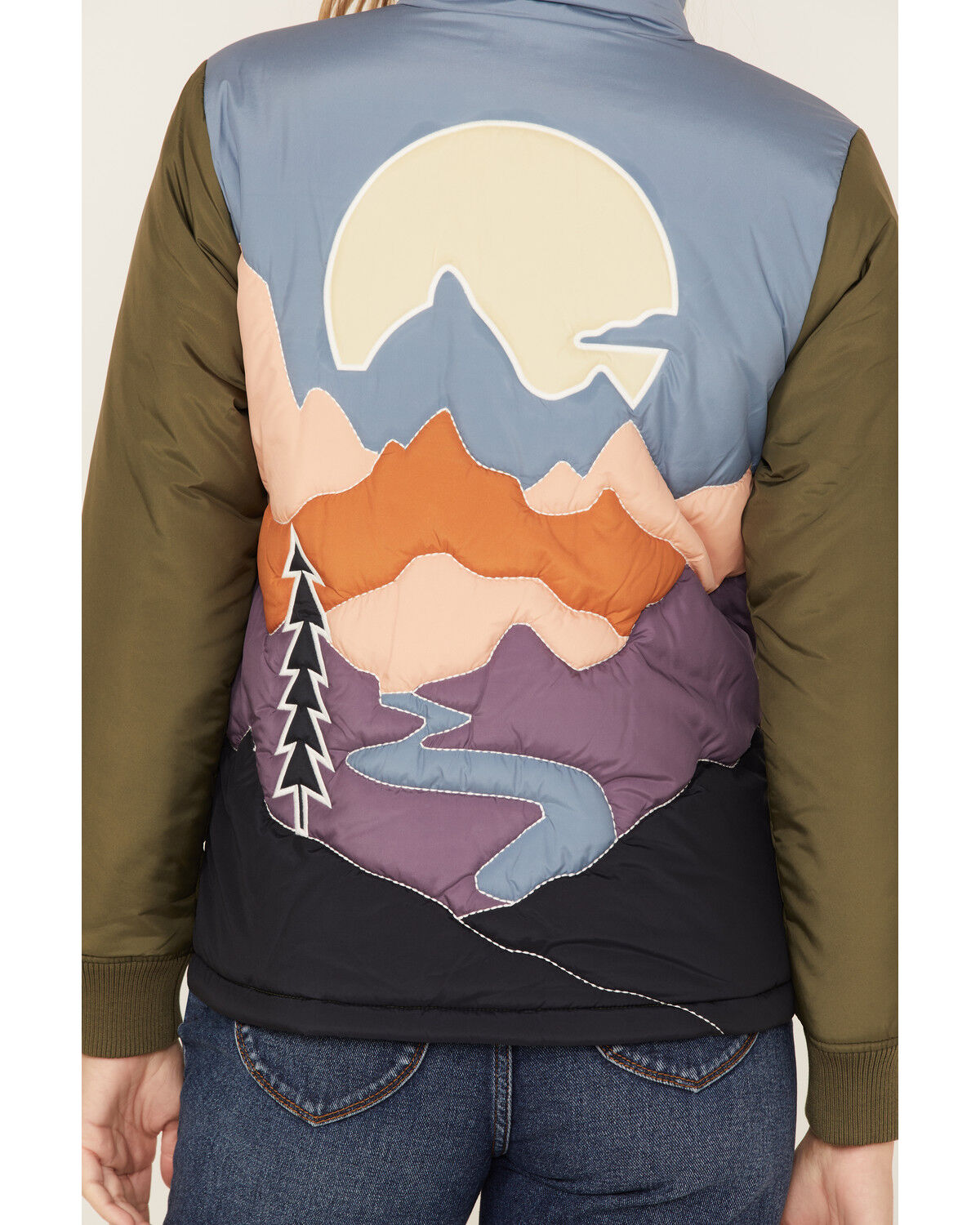 Image #4 - Cleo + Wolf Women's Rising Sun Color Block Puffer Jacket, , hi-res