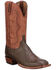 Lucchese Men's Brown Cecil Western Boots - Broad Square Toe, Brown, hi-res
