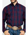 Stetson Men's Satin Ombre Plaid Long Sleeve Western Shirt , Blue, hi-res