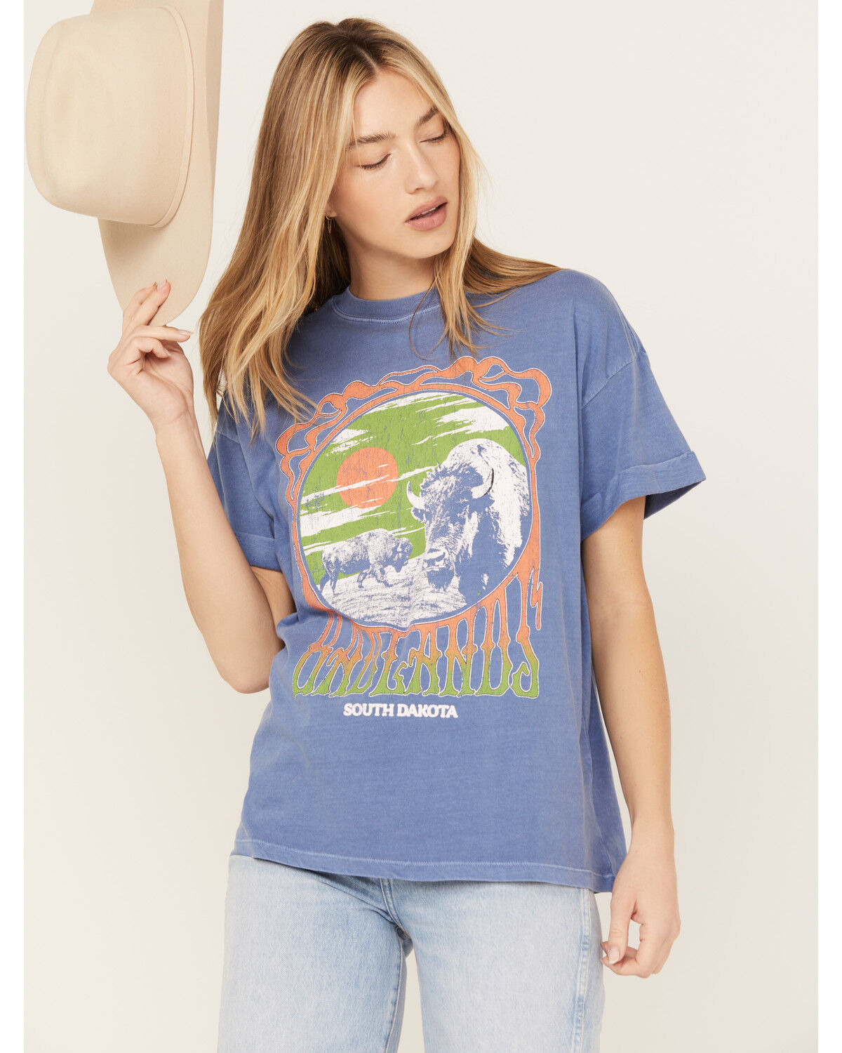 Image #1 - Girl Dangerous Women's Badlands Buffalo Boyfriend Graphic Tee, , hi-res