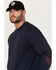 Image #2 - Hawx Men's Long Sleeve Knit Solid Logo Long Sleeve Work T-Shirt, Navy, hi-res