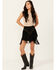 Image #1 - Vocal Women's Studded Fringe Skirt, Black, hi-res