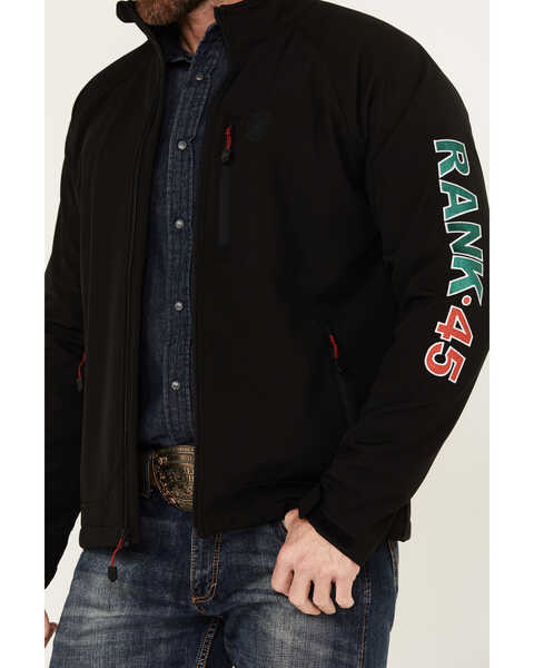Image #3 - RANK 45® Men's Mexico Melange Embroidered Softshell Jacket, Black, hi-res