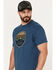 Image #2 - Brothers and Sons Men's Mountain Range Circle Graphic T-Shirt , Blue, hi-res