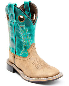 Cody James Boys' Jesse Western Boots - Wide Square Toe, Turquoise, hi-res
