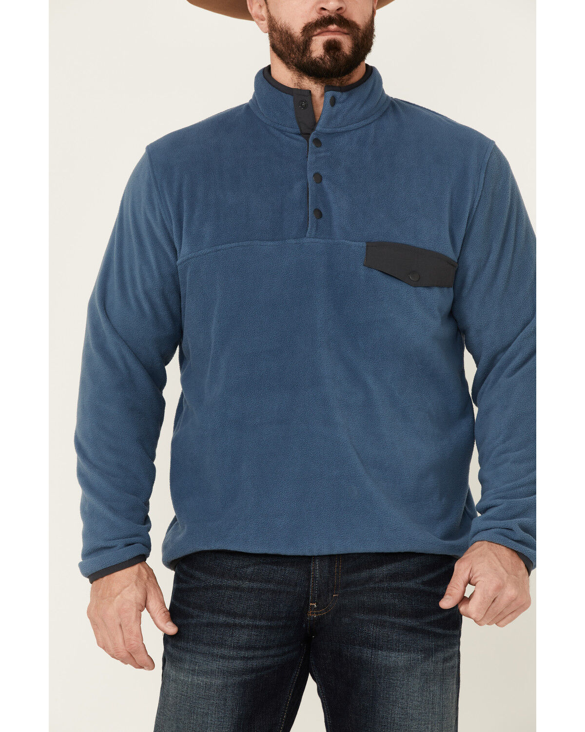 Image #3 - North River Men's Copen Lightweight 1/4 Snap-Front Fleece Pullover, Blue, hi-res
