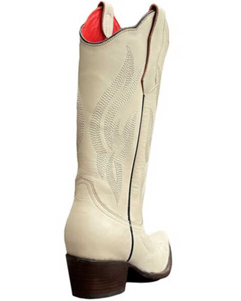 Image #4 - Planet Cowboy Women's Psychedelic Co-Co Nuts Leather Western Boot - Snip Toe , Cream/brown, hi-res