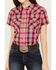 Image #3 - Wrangler Women's Plaid Print Short Sleeve Pearl Snap Western Shirt, Red, hi-res