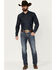 Image #1 - Rock & Roll Denim Men's Rifle Dark Vintage Wash Skinny Stretch Denim Jeans , Dark Medium Wash, hi-res