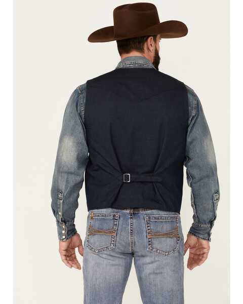 Image #4 - Moonshine Spirit Men's Saloon Textured Solid Button Down Western Vest , Black, hi-res