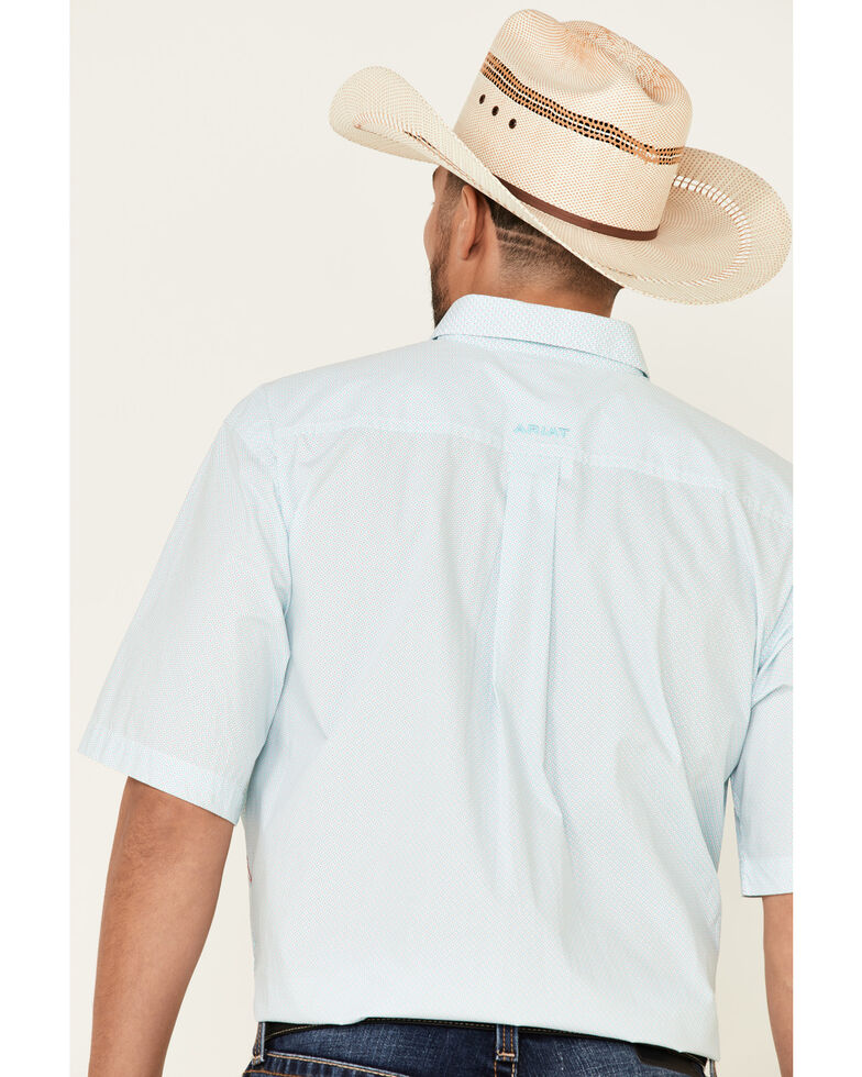 Ariat Men's White Troaches Geo Print Short Sleeve Western Shirt , White, hi-res