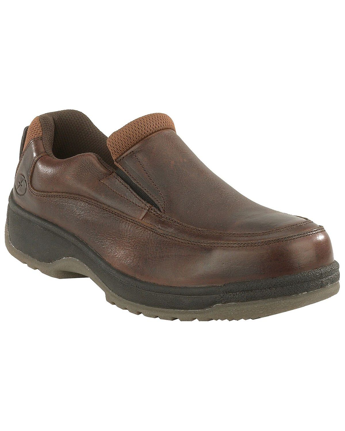 Florsheim Men's Lucky Slip-On Shoes - Steel Toe, Brown, hi-res