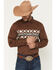 Image #1 - RANK 45&reg; Men's Olympic Southwestern Border Long Sleeve Button-Down Stretch Western Shirt, Brown, hi-res
