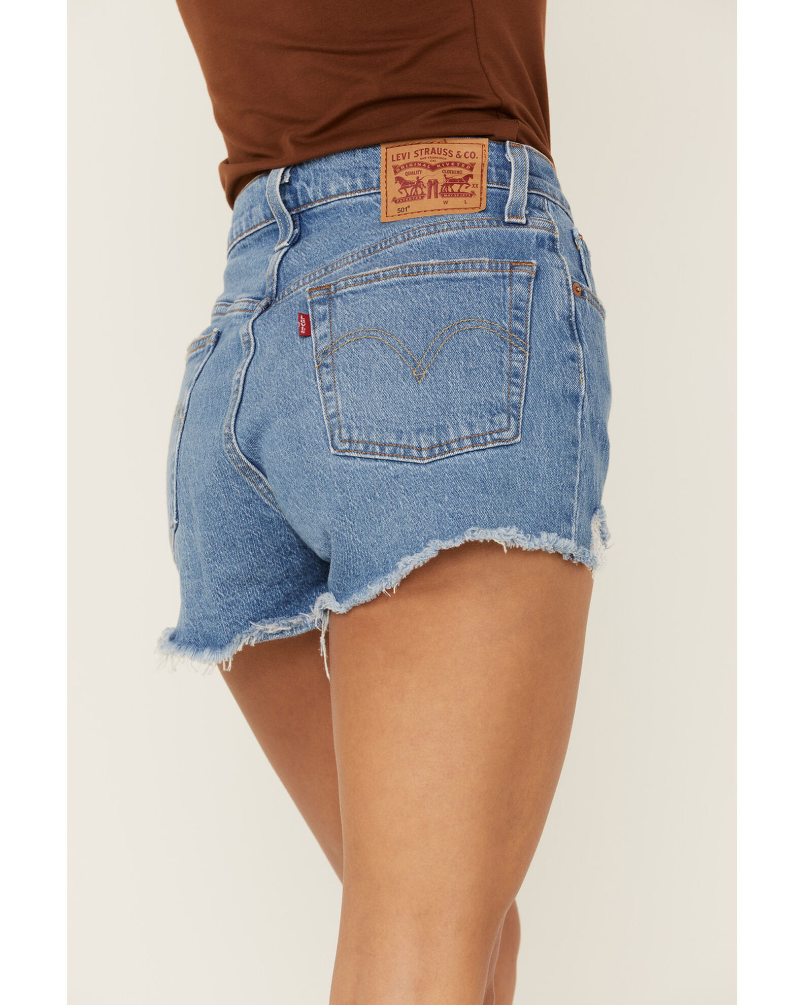 Levi s Women s 501 Medium Wash High Rise Jazz Solo Distressed Original Denim Shorts Country Outfitter
