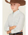 Image #2 - Wrangler Boys' 20x Geo Print Long Sleeve Button-Down Western Shirt, Beige, hi-res
