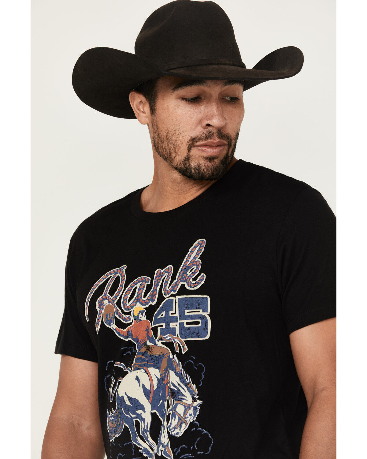 Image #2 - RANK 45® Men's Spirit Cowboy Short Sleeve Graphic T-Shirt, Black, hi-res