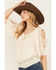 Image #3 - Wild Moss Women's Crochet Cold Shoulder Top, , hi-res