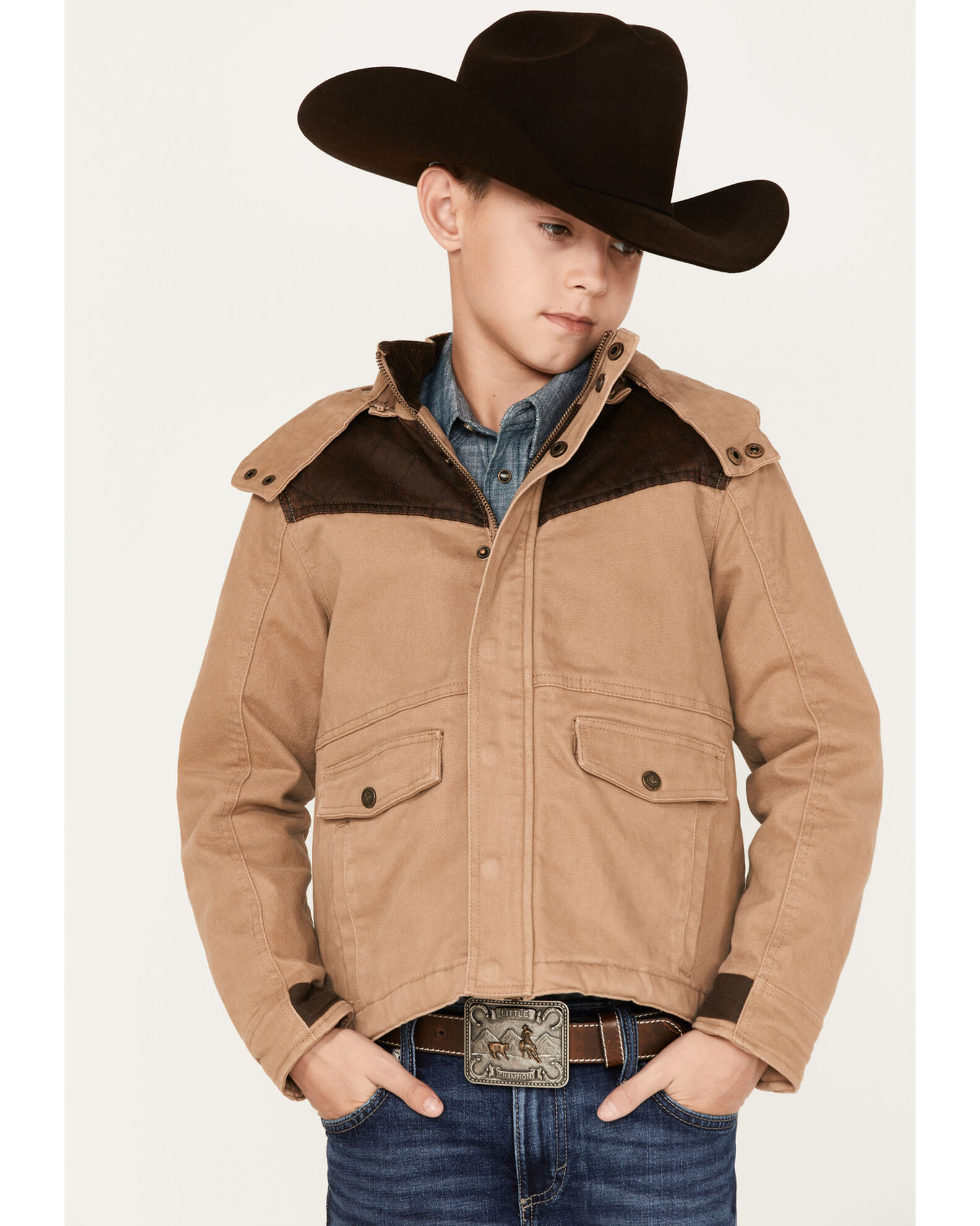 Boys fleece lined coat discount