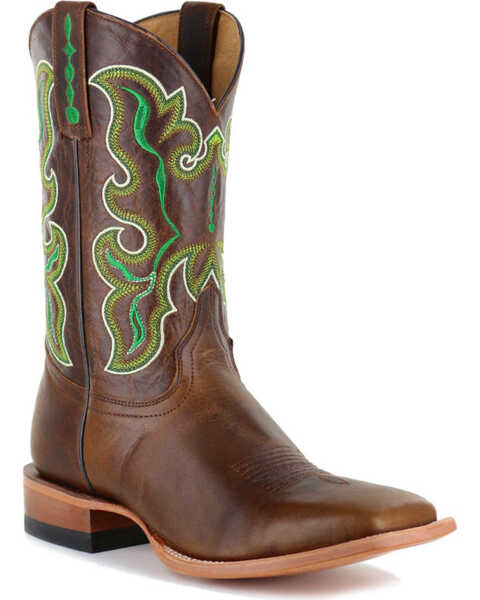Image #1 - Cody James Men's Damiano Embroidered Western Boots - Broad Square Toe, Brown, hi-res