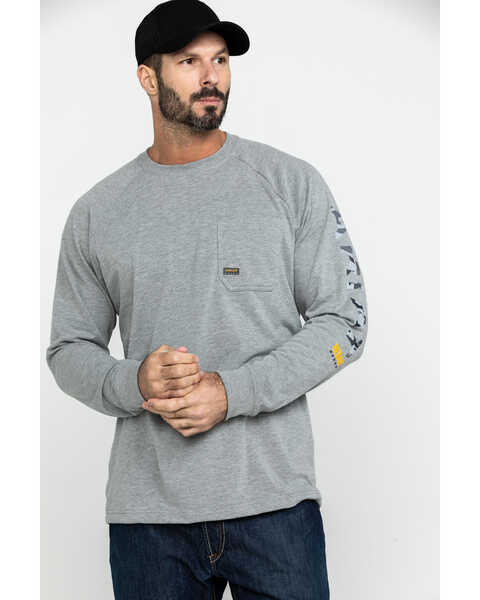 Image #5 - Ariat Men's Gray Rebar Cotton Strong Graphic Long Sleeve Work Shirt , Heather Grey, hi-res