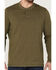 Image #3 - Brothers and Sons Men's Solid Heather Slub Long Sleeve Henley Shirt , Olive, hi-res