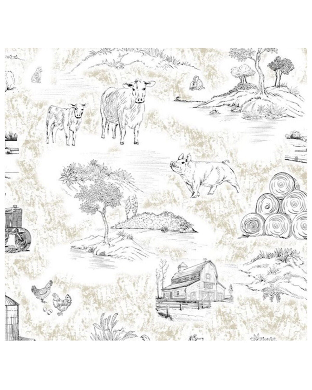 Image #3 - HiEnd Accents Farm Life Campfire Sherpa Throw Blanket, White, hi-res