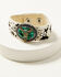 Image #1 - Shyanne Women's Steer Head and Turquoise Chip Genuine Leather Cuff, Turquoise, hi-res