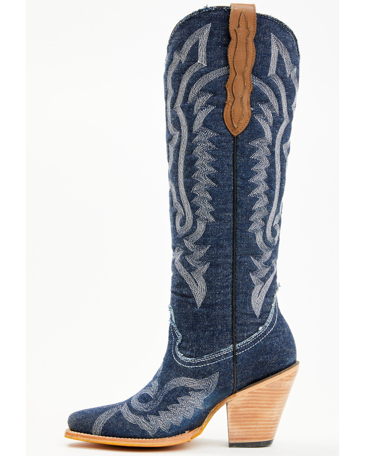 Image #3 - Corral Women's Denim Embroidered Tall Western Boots - Snip Toe, Medium Blue, hi-res