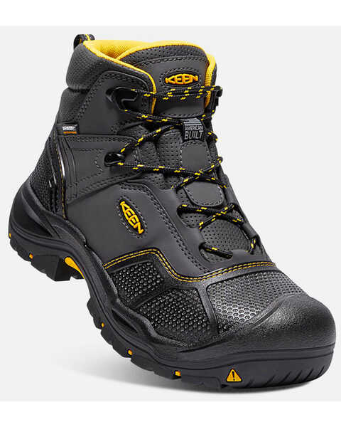 Image #2 - Keen Men's Logandale 6" Waterproof Work Boots - Steel Toe, Black, hi-res