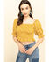 Image #1 - Loveriche Women's Floral Print Smocked Crop Top, , hi-res