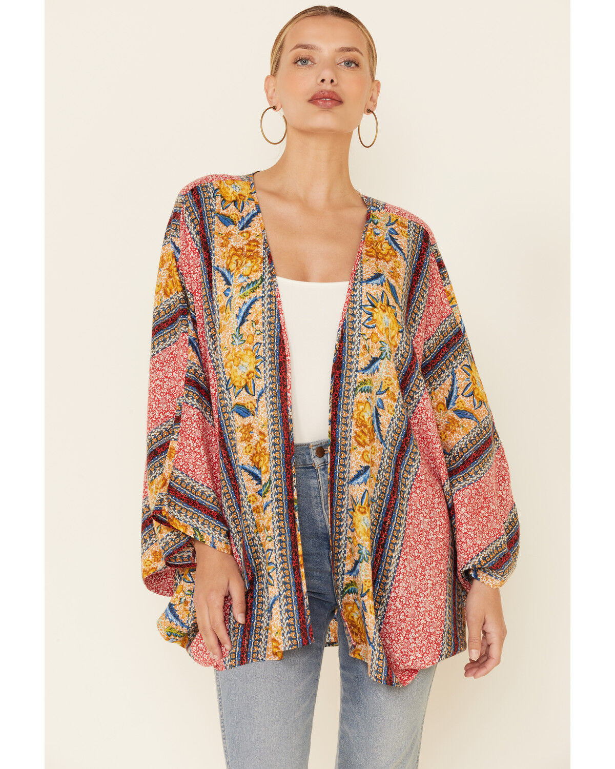 Image #1 - Band of the Free Women's Multi Print Grace Kimono, Multi, hi-res