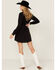 Image #4 - Rock & Roll Denim Women's Fringe Long Sleeve Snap Mini Dress, , hi-res