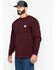 Carhartt Men's Loose Fit Heavyweight Long Sleeve Logo Pocket Work T-Shirt, Port, hi-res