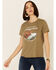 Cut & Paste Women's Haven't Been Everywhere Graphic Short Sleeve Tee , Olive, hi-res