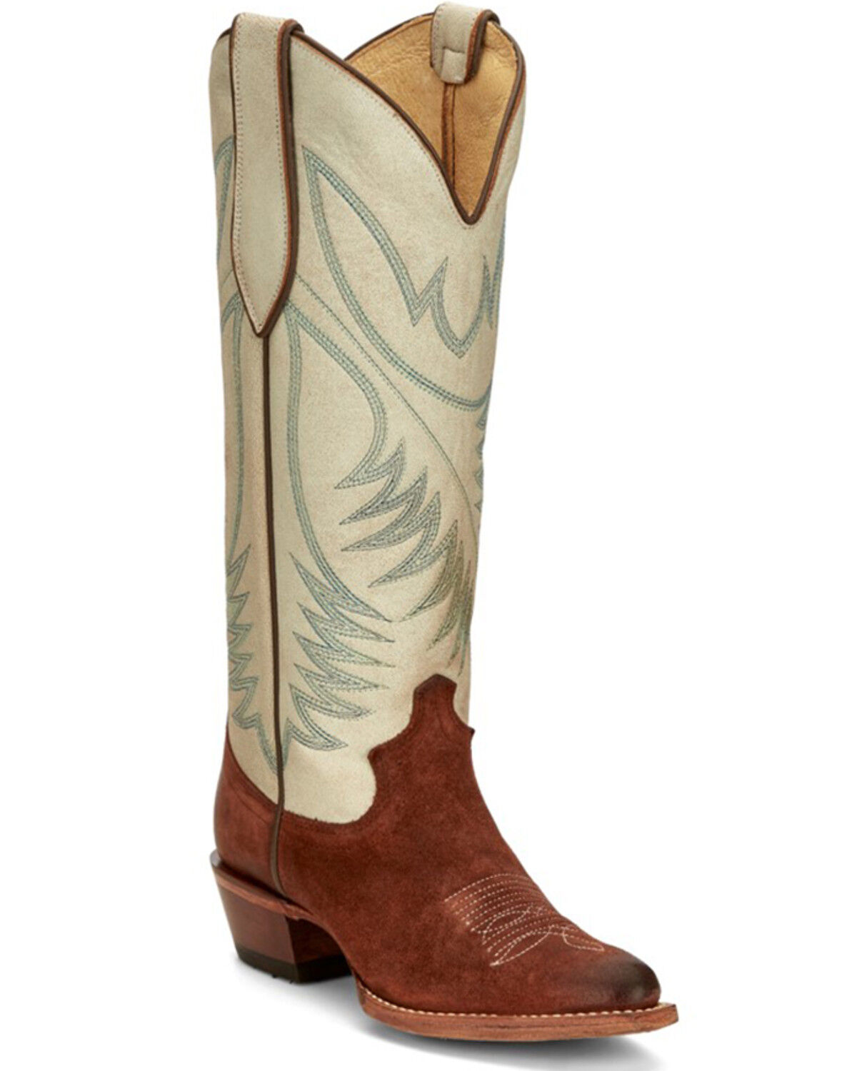 Image #1 - Justin Women's Clara Underslung Suede Western Boots - Square Toe, , hi-res
