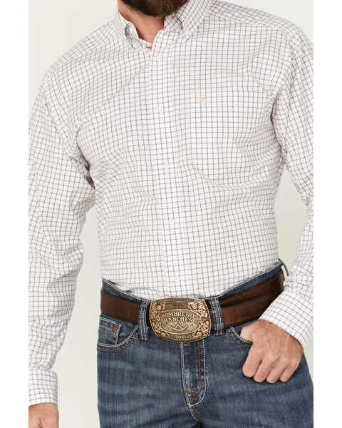 Image #3 - Ariat Men's Pro Series Tristin Checkered Print Long Sleeve Button-Down Western Shirt , White, hi-res