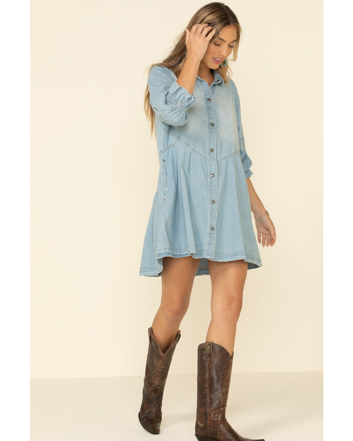 free people denim dress