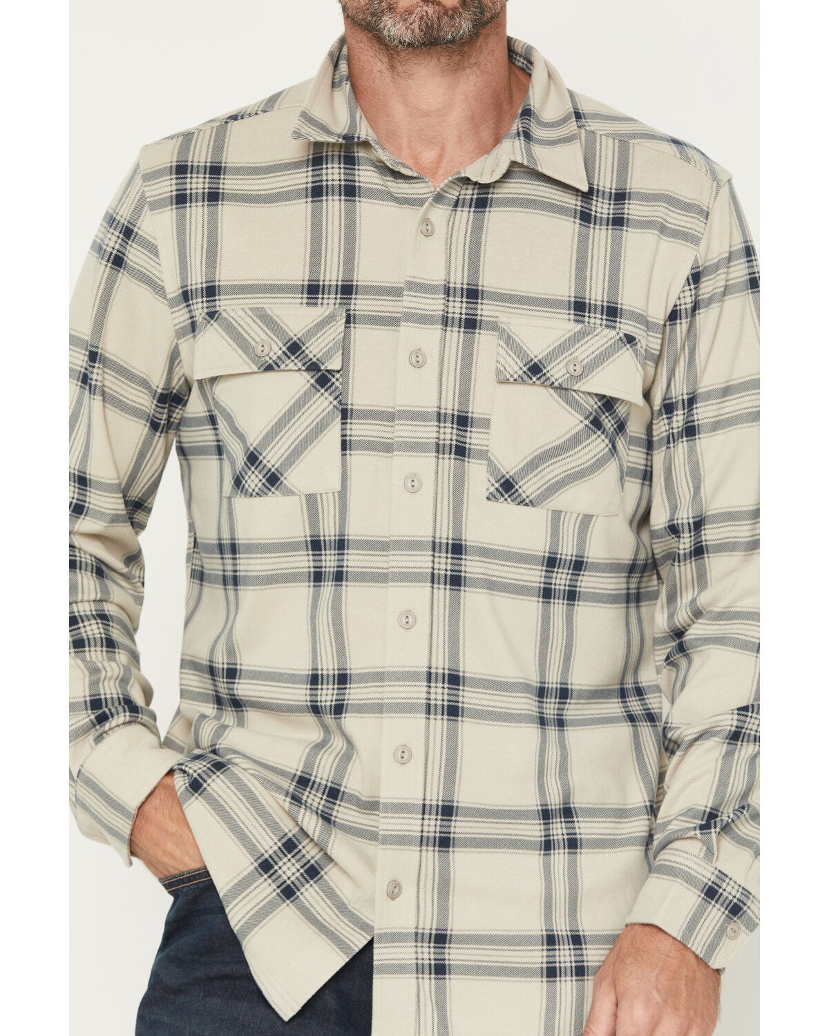 Image #3 - Brothers and Sons Men's Locket Plaid Print Long Sleeve Button-Down Stretch Western Shirt, Tan, hi-res